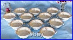 Exquisite Noritake Garland Handled Cream Soup Bowls Set Of 12! Made In JAPAN