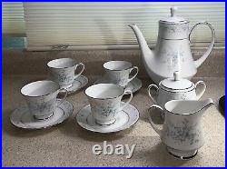 G01 Noritake China 2693 Carolyn Coffee Pot Service for Four Cup Sugar Creamer