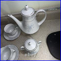 G01 Noritake China 2693 Carolyn Coffee Pot Service for Four Cup Sugar Creamer