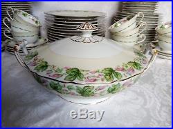 Gorgeous Aladdin Fine China Dinner set for 12 Occupied Japan Hand Painted Mint