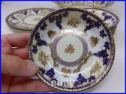 Hand Painted Noritake Gold Encrusted Floral & Grapes Berry Bowl Set & 2 Plates
