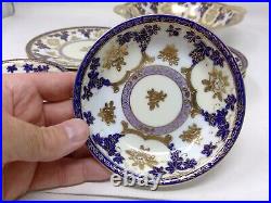 Hand Painted Noritake Gold Encrusted Floral & Grapes Berry Bowl Set & 2 Plates