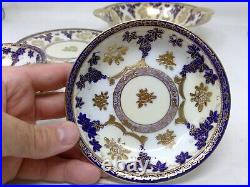 Hand Painted Noritake Gold Encrusted Floral & Grapes Berry Bowl Set & 2 Plates