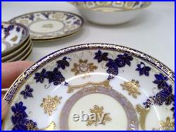 Hand Painted Noritake Gold Encrusted Floral & Grapes Berry Bowl Set & 2 Plates