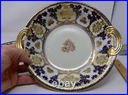 Hand Painted Noritake Gold Encrusted Floral & Grapes Berry Bowl Set & 2 Plates