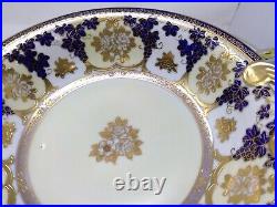 Hand Painted Noritake Gold Encrusted Floral & Grapes Berry Bowl Set & 2 Plates