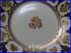 Hand Painted Noritake Gold Encrusted Floral & Grapes Berry Bowl Set & 2 Plates