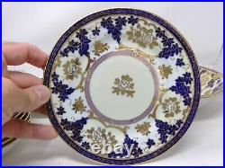 Hand Painted Noritake Gold Encrusted Floral & Grapes Berry Bowl Set & 2 Plates