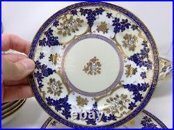 Hand Painted Noritake Gold Encrusted Floral & Grapes Berry Bowl Set & 2 Plates