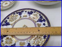 Hand Painted Noritake Gold Encrusted Floral & Grapes Berry Bowl Set & 2 Plates