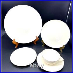 Holiday Noritake Olympia Platinum S X303-P China Service Minimalist Set MCM 5 pc