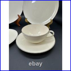 Holiday Noritake Olympia Platinum S X303-P China Service Minimalist Set MCM 5 pc