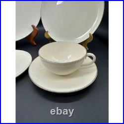 Holiday Noritake Olympia Platinum S X303-P China Service Minimalist Set MCM 5 pc