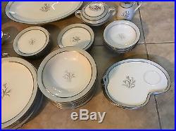 Huge set Noritake Bluebell China 48 total pcs Plates Bowls Blue Gray Japan 5558