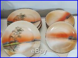 Japanese Noritake China River Sunset M Set Plates, Tea Cups, Serving Bowl