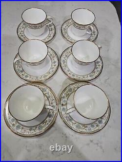 Lot Of 6 Noritake Sakura Pattern 9704 Bone China Set of Tea Cup And Saucers