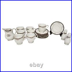 Lot of 17 Noritake Japan Ontario Fine China Tea Sets 3763 White / Gold Tone Rim