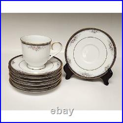 Lot of 17 Noritake Japan Ontario Fine China Tea Sets 3763 White / Gold Tone Rim
