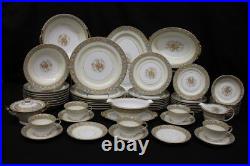 Mint 58pc Vtg Noritake CLAIRE Floral #657 Gold Trim, Tan/Blue China for 7+ (165)