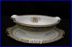 Mint 58pc Vtg Noritake CLAIRE Floral #657 Gold Trim, Tan/Blue China for 7+ (165)