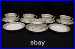 Mint 58pc Vtg Noritake CLAIRE Floral #657 Gold Trim, Tan/Blue China for 7+ (165)