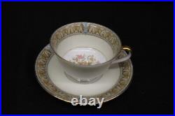 Mint 58pc Vtg Noritake CLAIRE Floral #657 Gold Trim, Tan/Blue China for 7+ (165)