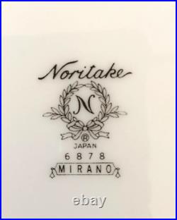 NEW 20 pce NORITAKE MIRANO 6878 4 x 5 pce Place Setting Black Embossed Flowers