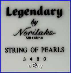 NEW 45 pc Noritake String of Pearls 3480 starter set for 8, serving bowl/platter