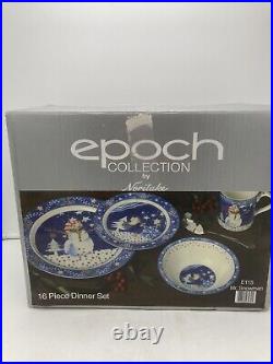 NEW Epoch Collection by Noritake 16 Piece Holiday Dinner Set E115 MR SNOWMAN