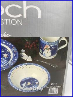 NEW Epoch Collection by Noritake 16 Piece Holiday Dinner Set E115 MR SNOWMAN