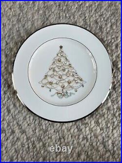 NEW Set of 4 Noritake Palace Christmas Platinum Holiday Accent Plates