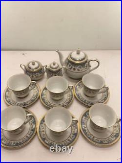 NORITAKE #14 Cup & Saucer 9-piece set Polonaise Teapot pot Sugar pot