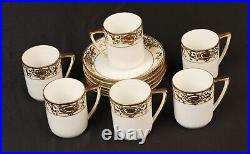 NORITAKE 175 Christmas Ball Demitasse Cups Saucers (6) Sets BLUE SPOKE