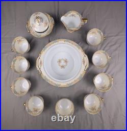 NORITAKE 1930's China Floral Set of 9 Teacups Casserole Platter Tea Pot & More