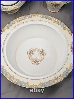 NORITAKE 1930's China Floral Set of 9 Teacups Casserole Platter Tea Pot & More