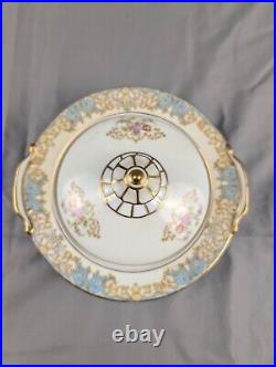 NORITAKE 1930's China Floral Set of 9 Teacups Casserole Platter Tea Pot & More