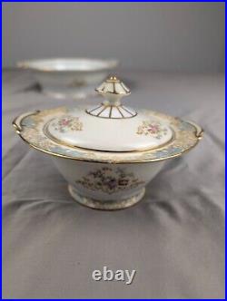 NORITAKE 1930's China Floral Set of 9 Teacups Casserole Platter Tea Pot & More