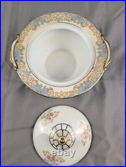NORITAKE 1930's China Floral Set of 9 Teacups Casserole Platter Tea Pot & More