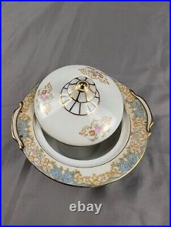NORITAKE 1930's China Floral Set of 9 Teacups Casserole Platter Tea Pot & More