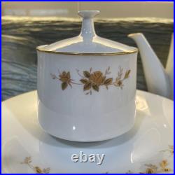 NORITAKE 6509 Ninon China From Japan Teapot Cups Sugar Bowl 8 Salad Plates