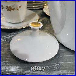 NORITAKE 6509 Ninon China From Japan Teapot Cups Sugar Bowl 8 Salad Plates
