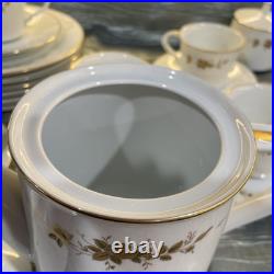 NORITAKE 6509 Ninon China From Japan Teapot Cups Sugar Bowl 8 Salad Plates
