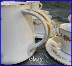 NORITAKE 6509 Ninon China From Japan Teapot Cups Sugar Bowl 8 Salad Plates