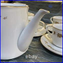 NORITAKE 6509 Ninon China From Japan Teapot Cups Sugar Bowl 8 Salad Plates