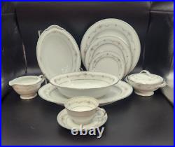 NORITAKE 8 Place Settings Fairmont Platinum Trim & Completer Set 46 Pieces