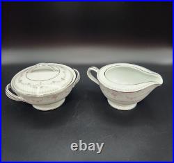 NORITAKE 8 Place Settings Fairmont Platinum Trim & Completer Set 46 Pieces