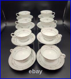 NORITAKE 8 Place Settings Fairmont Platinum Trim & Completer Set 46 Pieces