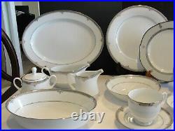 NORITAKE BUCKINGHAM PLATINUM 8 7 PIECES SETTNG With SERVICE AND HOLDER