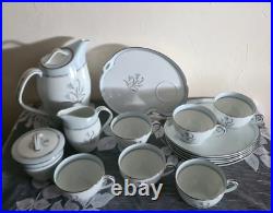 NORITAKE Bluebell 15 PC Snack Set Plates Cups Creamer Sugar Coffee Tea Pot Lids