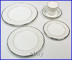 NORITAKE Bone China Silver Palace 4773 White 5pc PLACE SETTING Made in Japan NEW